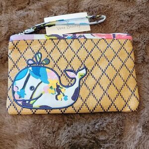 Vera Bradley Marian Floral Seashore Beach Straw Look Wristlet NWT